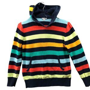 Crewcuts Kids Size 14 Rainbow Stripe Knit Hoodie Sweater Pullover Cotton